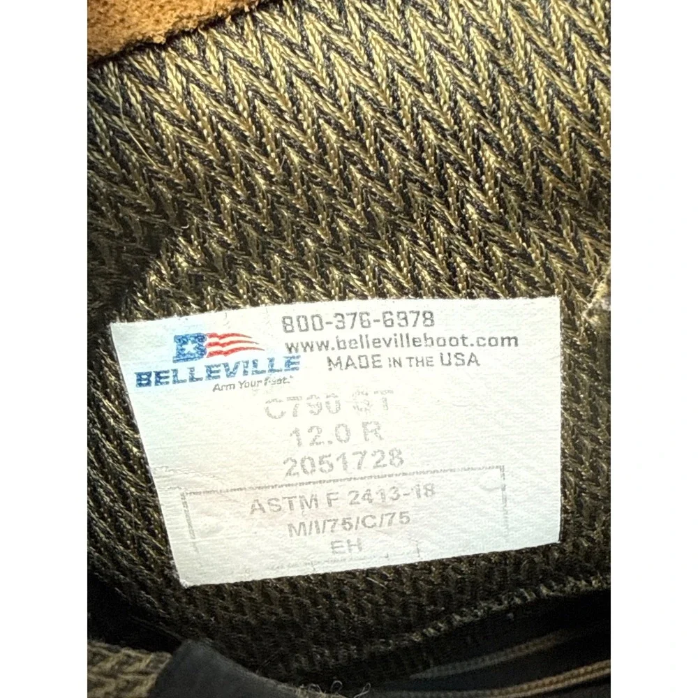 Belleville C790 ST Combat Boots Mens 12 R Brown Military Gore-Tex Steel Toe USA